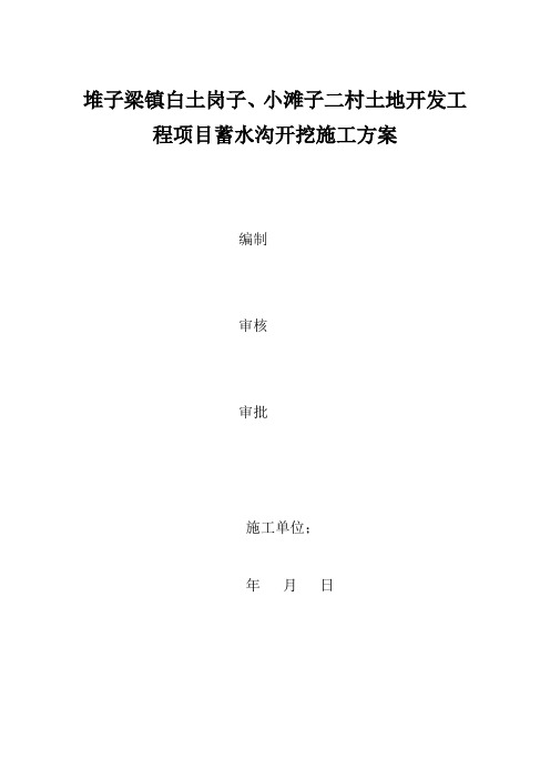 蓄水沟开挖施工方案