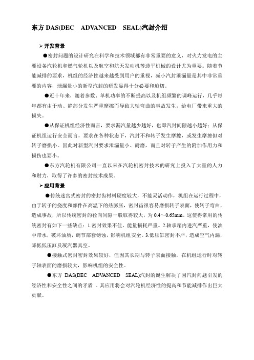 东汽DAS汽封介绍资料