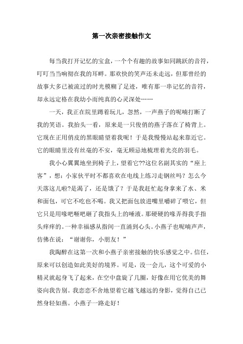 第一次亲密接触作文_2