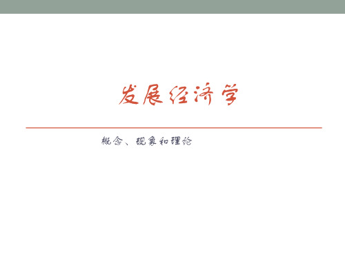 复旦章奇 发展经济学 概念现象和理论