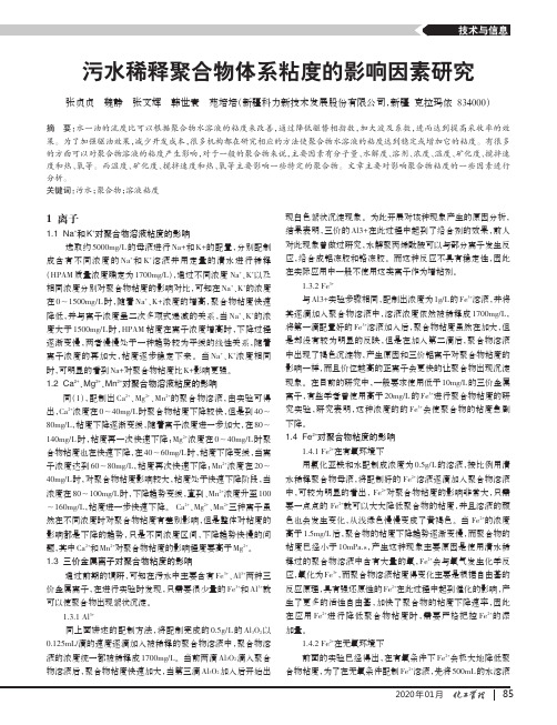 污水稀释聚合物体系粘度的影响因素研究