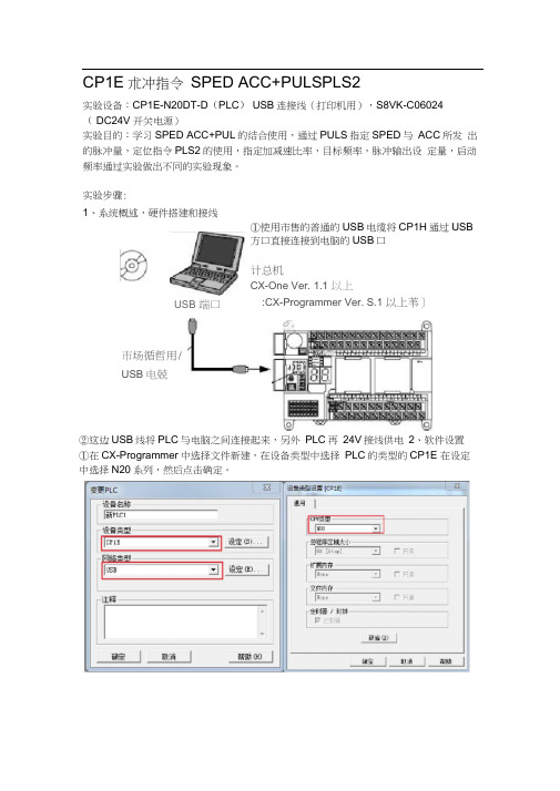 CP1E脉冲指令SPED、ACC+PULS,PLS2
