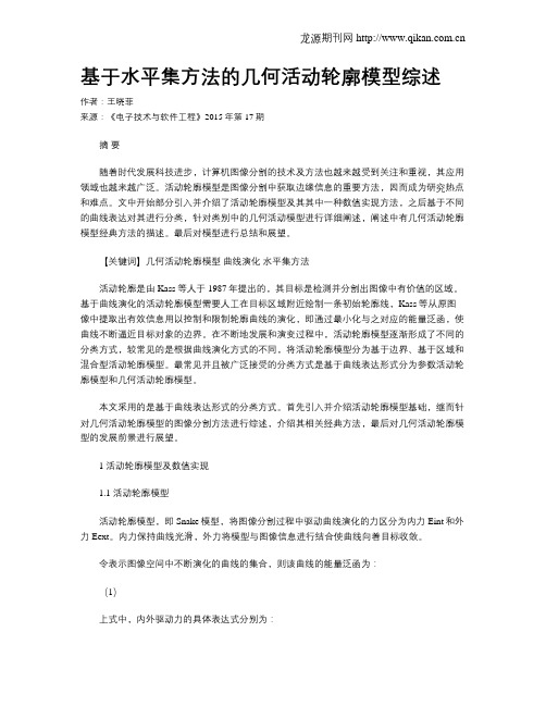 基于水平集方法的几何活动轮廓模型综述