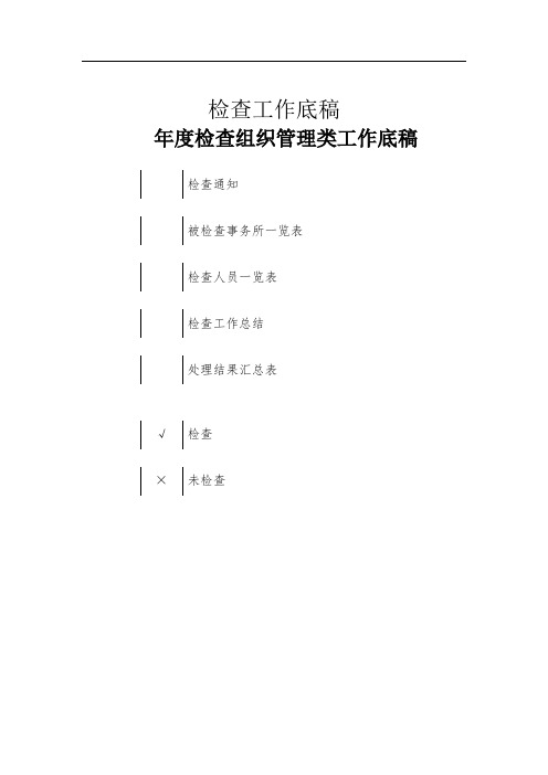 检查工作底稿