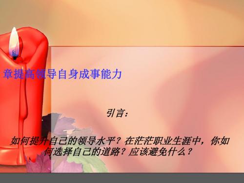 提高领导自身成事能力讲义(PPT49张)