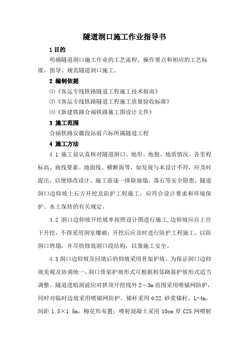 隧道洞口施工指导书