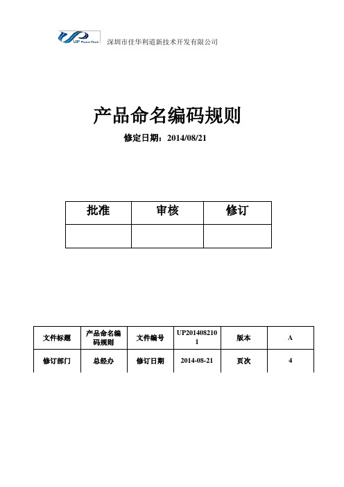 产品命名编码规则(DOC)