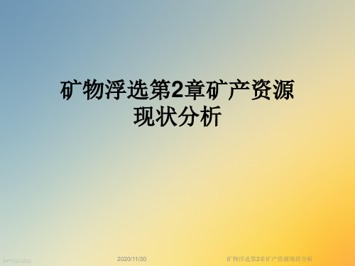 矿物浮选第2章矿产资源现状分析