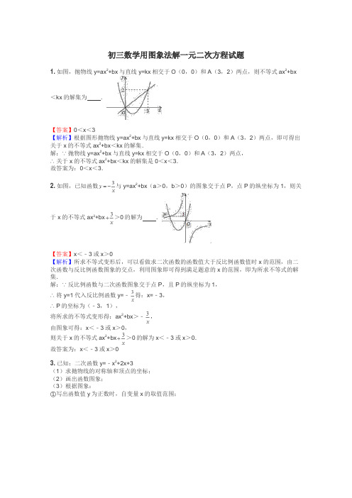 初三数学用图象法解一元二次方程试题
