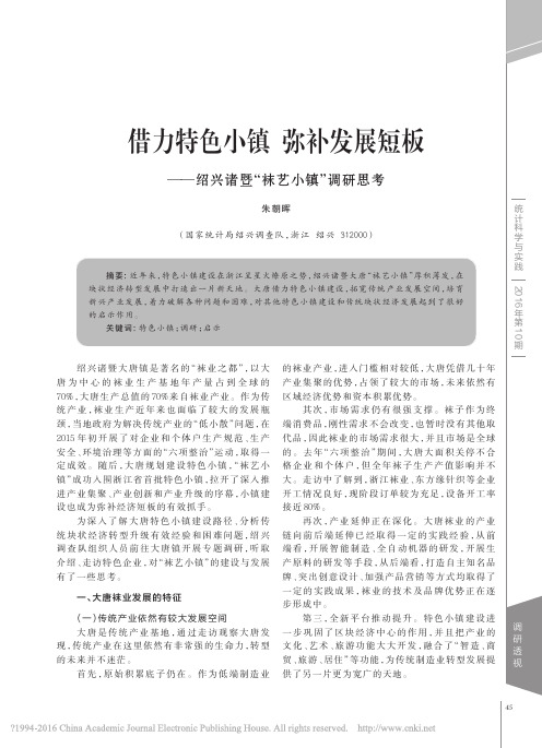 借力特色小镇弥补发展短板_绍兴诸暨_袜艺小镇_调研思考_朱朝晖