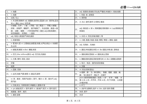 新课标人教版高中英语必修一单词默写-打印