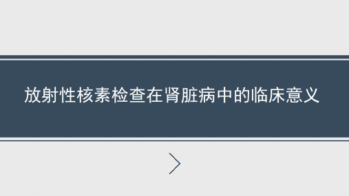 放射性核素检查-放射性核素检查在肾脏病中的临床意义---PPT精品课件