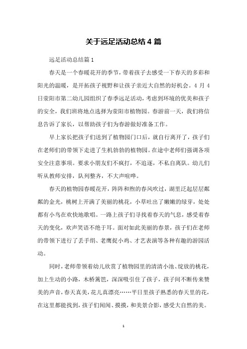 关于远足活动总结4篇