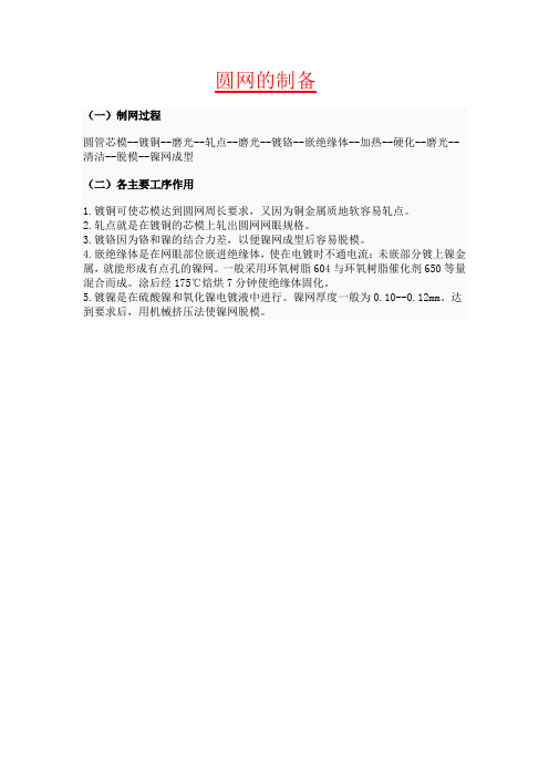 圆网的制备
