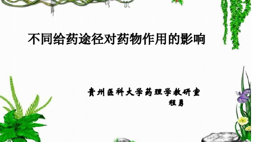 2、给药途径对药物作用的影响