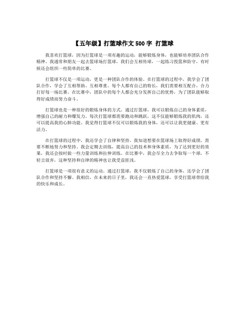 【五年级】打篮球作文500字 打篮球