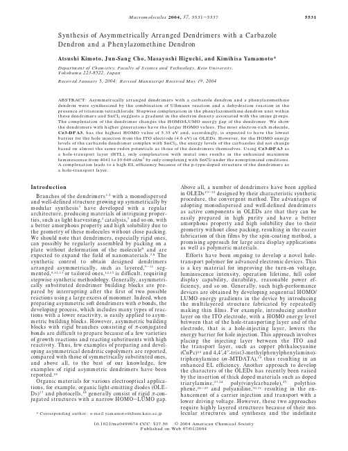 Macromolecules, 2004, 37 (15), pp 5531–5537