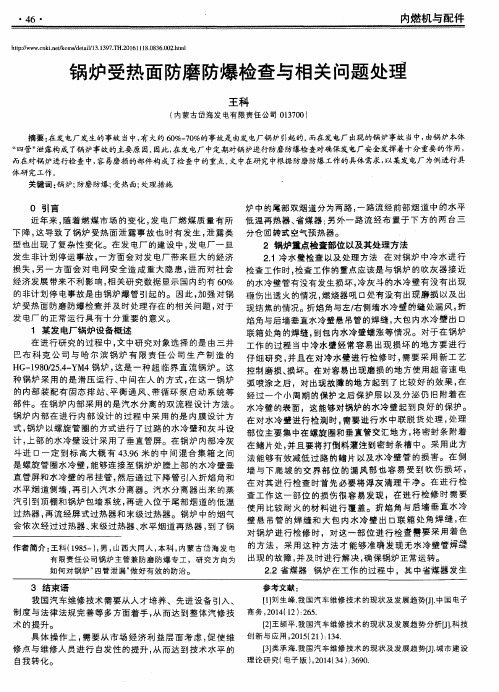 锅炉受热面防磨防爆检查与相关问题处理
