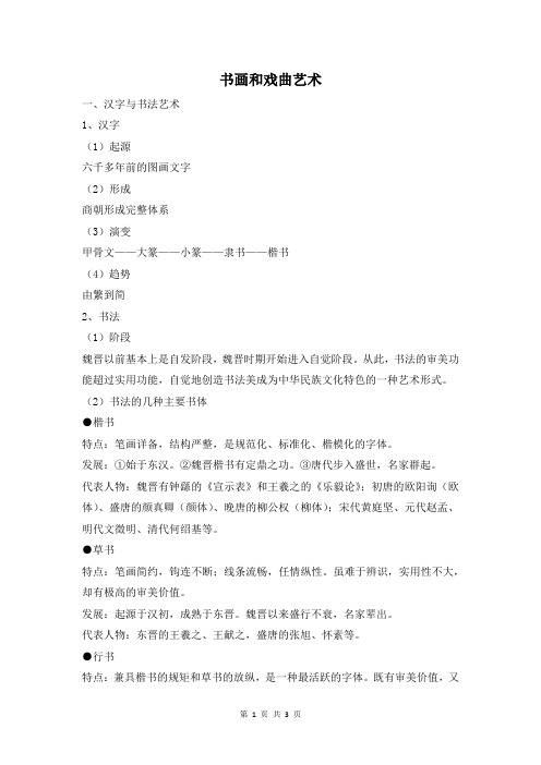 书画和戏曲艺术