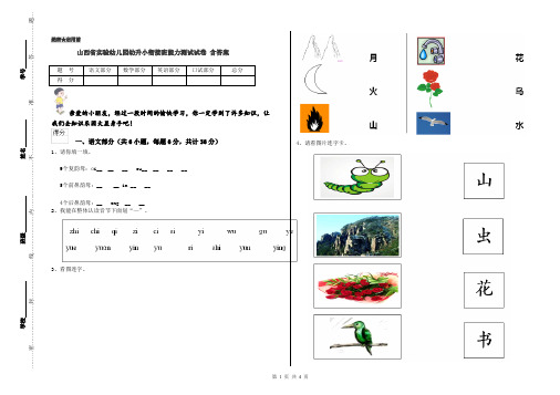 山西省实验幼儿园幼升小衔接班能力测试试卷 含答案