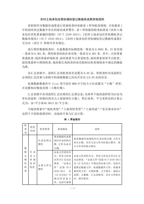农村土地承包经营权确权登记数据库成果质检规则20160913