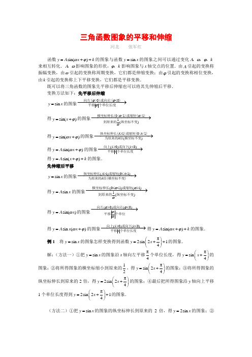 三角函数图象的平移和伸缩