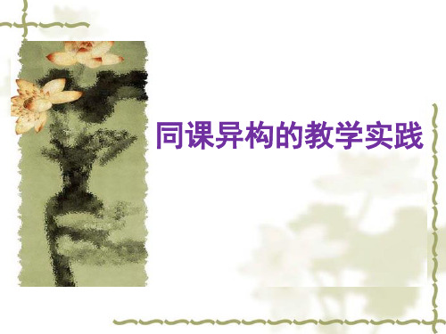 专题讲座《同课异构教学策略》