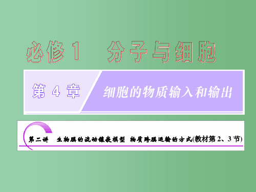 高考生物一轮复习 第4章 第二讲 生物膜的流动镶嵌模型 物质跨膜运输的方式课件