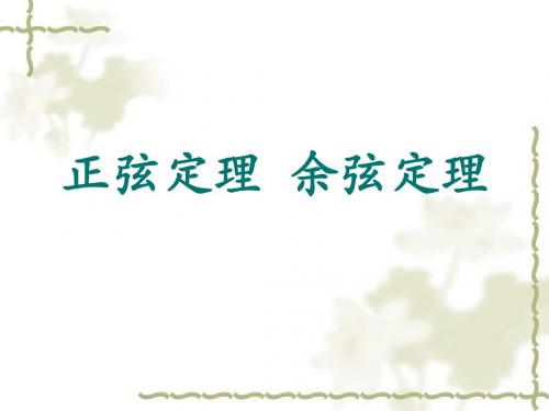 正弦定理余弦定理PPT课件