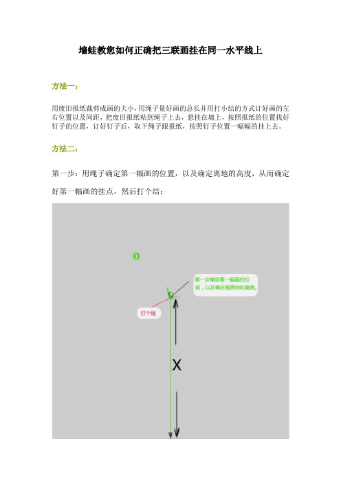 墙蛙教您如何正确把三联画挂在同一水平线上