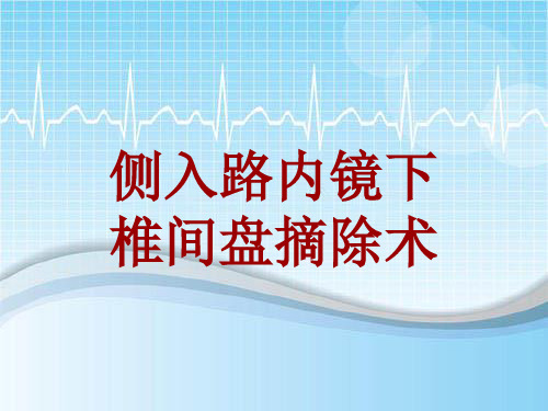 手术讲解模板：侧入路内镜下椎间盘摘除术