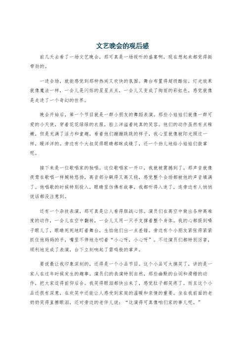 文艺晚会的观后感