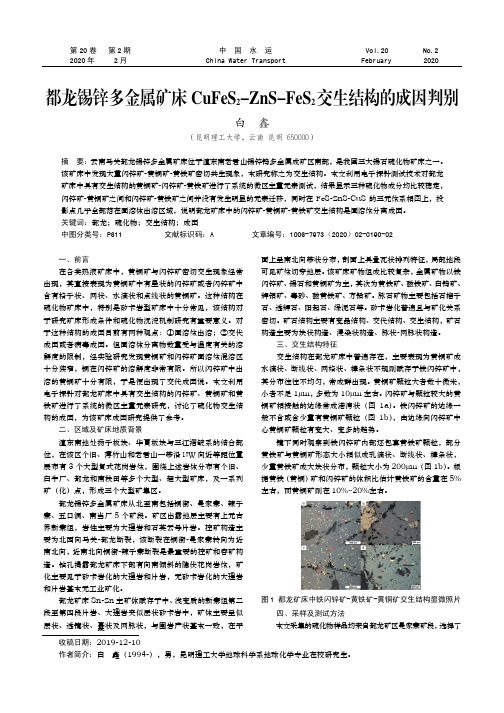都龙锡锌多金属矿床cufes2-zns-fes2交生结构的成因判别