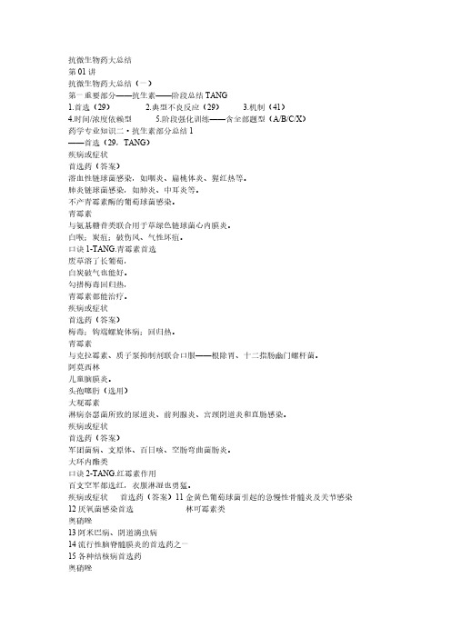 抗微生物药大总结.1doc-推荐下载