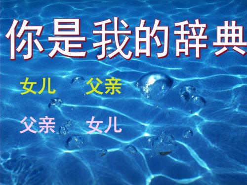 你是我的辞典ppt2 沪教版