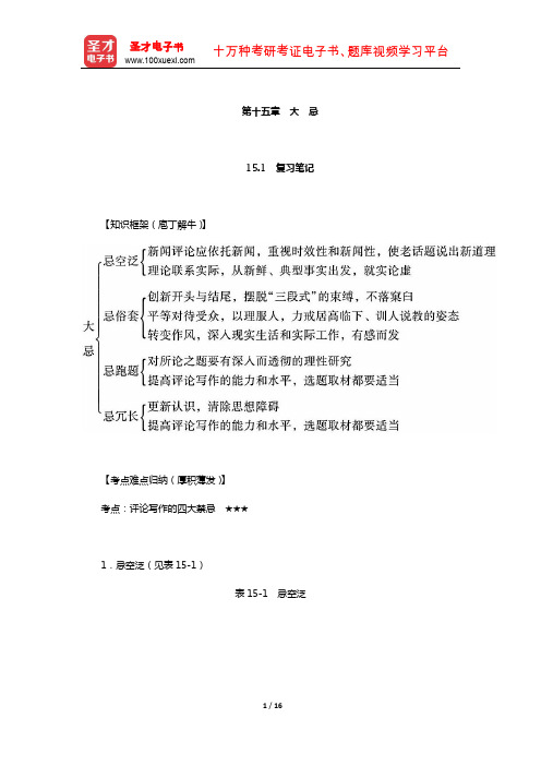 丁法章《当代新闻评论教程》笔记和课后习题(含考研真题)详解(大忌)【圣才出品】