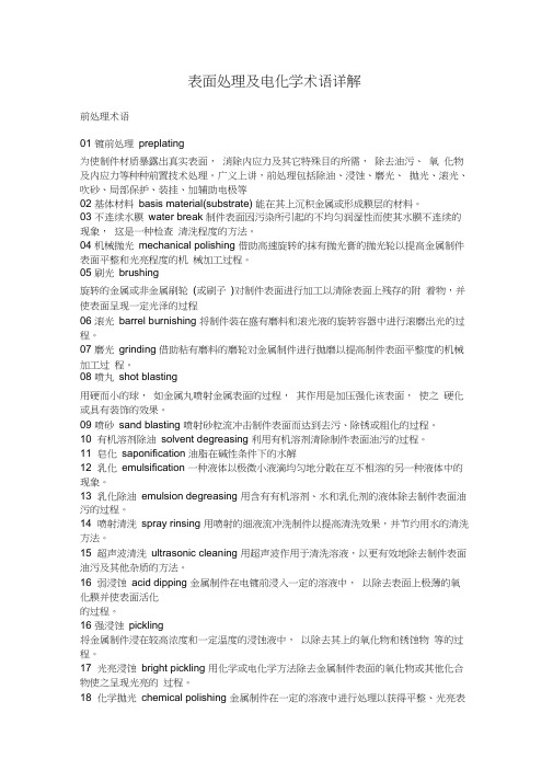 表面处理术语详解