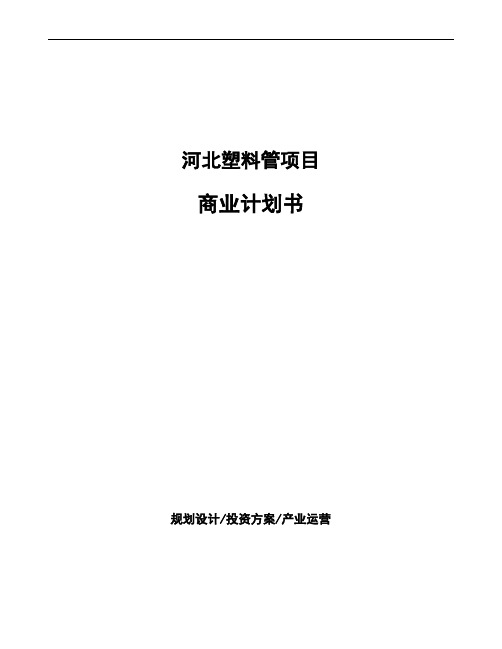 河北塑料管项目商业计划书