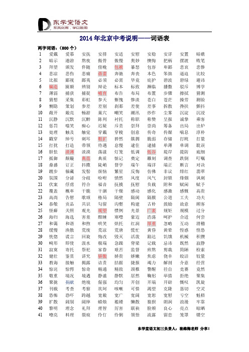 2015中考语文基础知识汇总