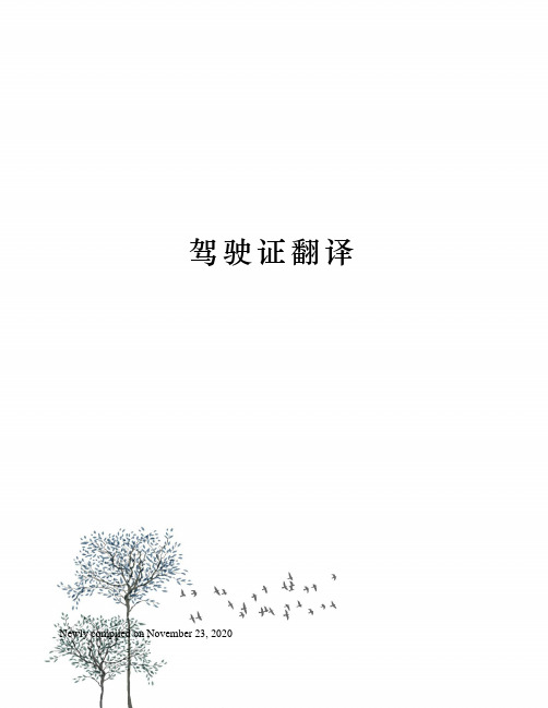 驾驶证翻译
