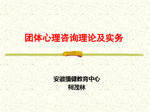 团体心理治疗及会谈技术