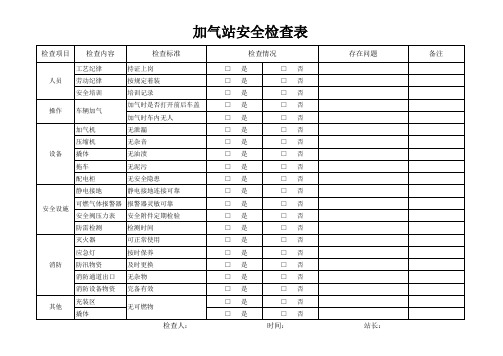 加气站安全检查表