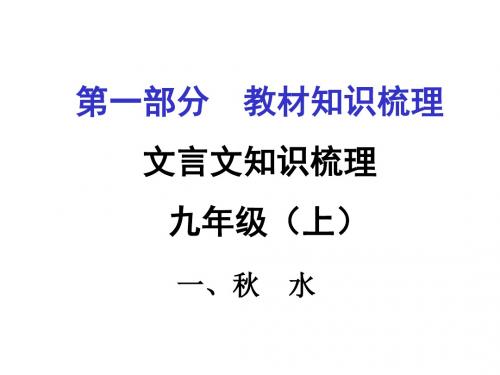2016届遵义市中考语文复习课件：第一部分   教材知识梳理九年级(上)(8份打包)