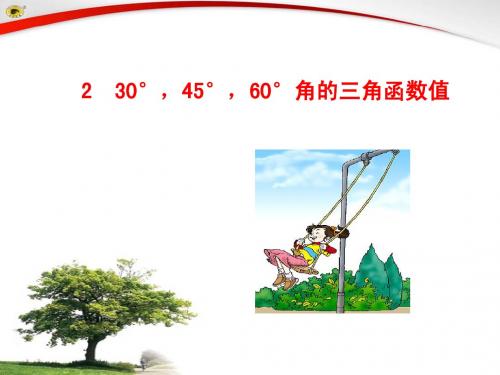 2  30°,45°,60°角的三角函数值