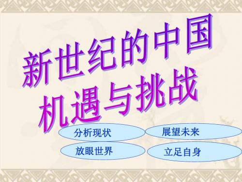 九年级历史与社会全册 1.4.3 新世纪的中国 机遇与挑战课件 人教版