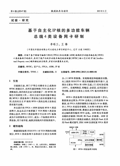 基于自主化IP核的多功能车辆总线4类设备网卡研制
