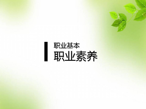 职业基本·职业素养PPT课件
