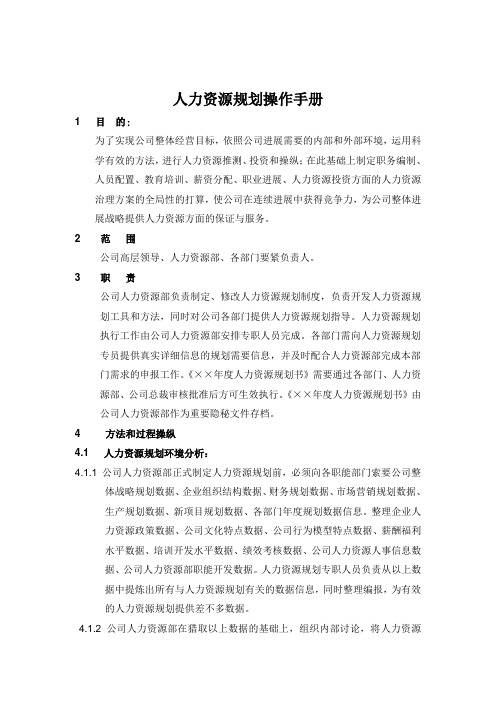人力资源规划操作手册