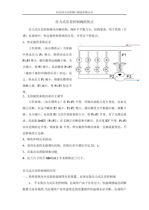 自力式压差控制阀的优点