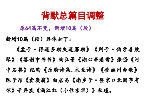 2018年高考古诗文必背新增十篇